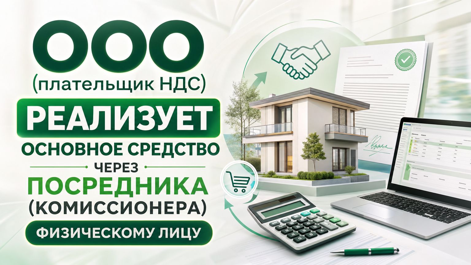 ООО (плательщик НДС)   реализует основное средство через посредника ( комиссионера) физическому лицу