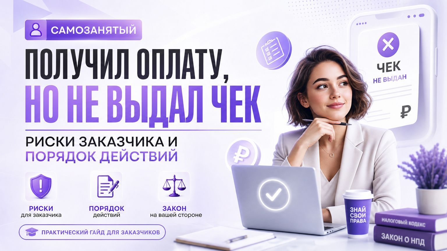 Самозанятый получил оплату, но не выдал чек: риски заказчика и порядок действий